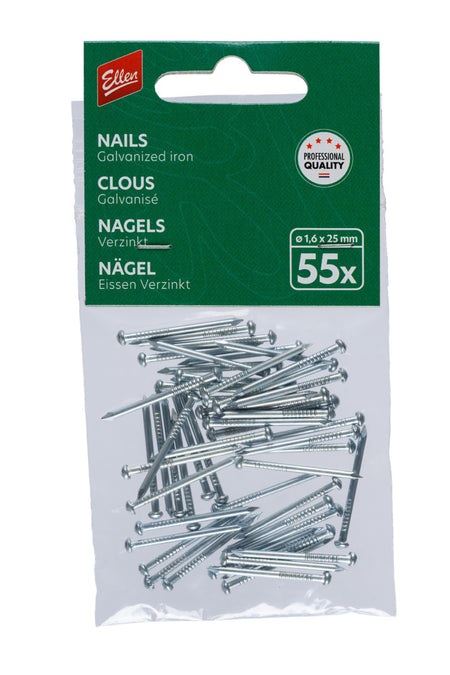 Ellen Tochtstripnagel Verzinkt 25x1,6mm 55stuks-846213