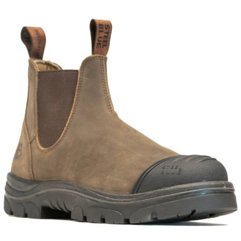 Steel Blue Veiligheidsschoen Chelsea Boot Hobart S3 Rustic Brown Maat ...