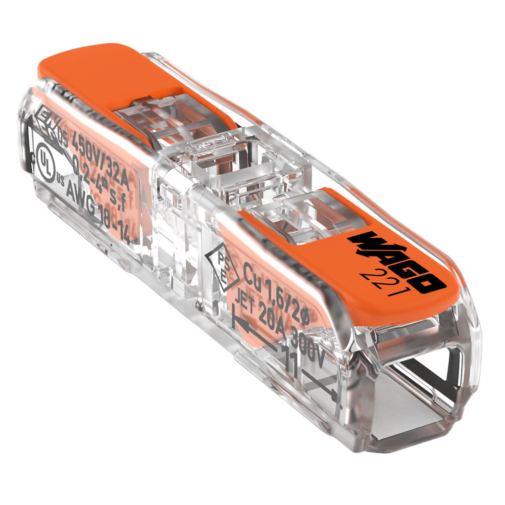 Wago doorvoerconnector 2x4mm2 met hendel transparant 60st-848065