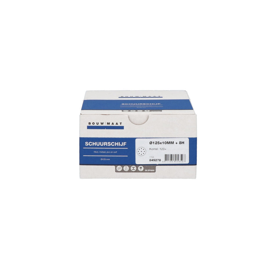 Bouwmaat Schuurschijf 9 Gaten Klittenband P120 Ø125/90 50st-849278