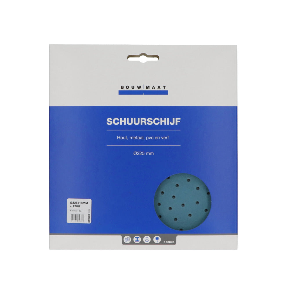 Bouwmaat Schuurschijf 128 Gaten Klittenband Ø225mm-849289