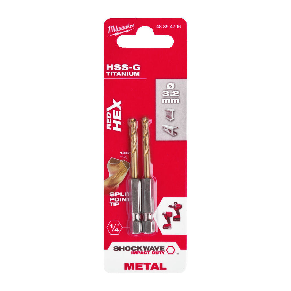Milwaukee Shockwave Red Hex Metaalboren-855994
