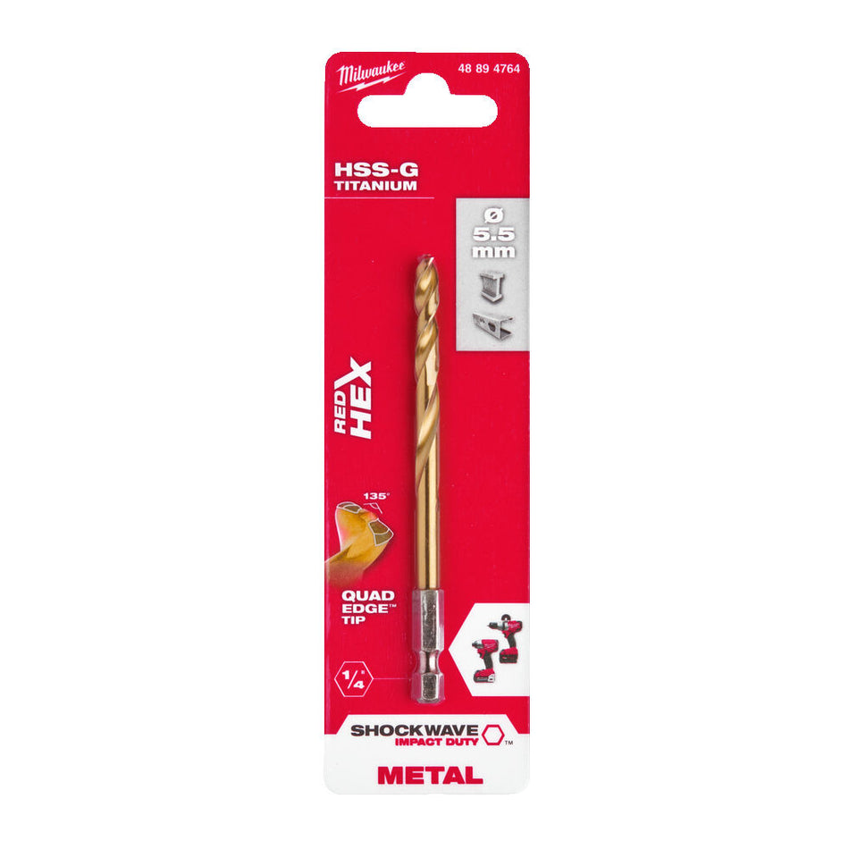 Milwaukee Shockwave Red Hex Metaalboren-856022