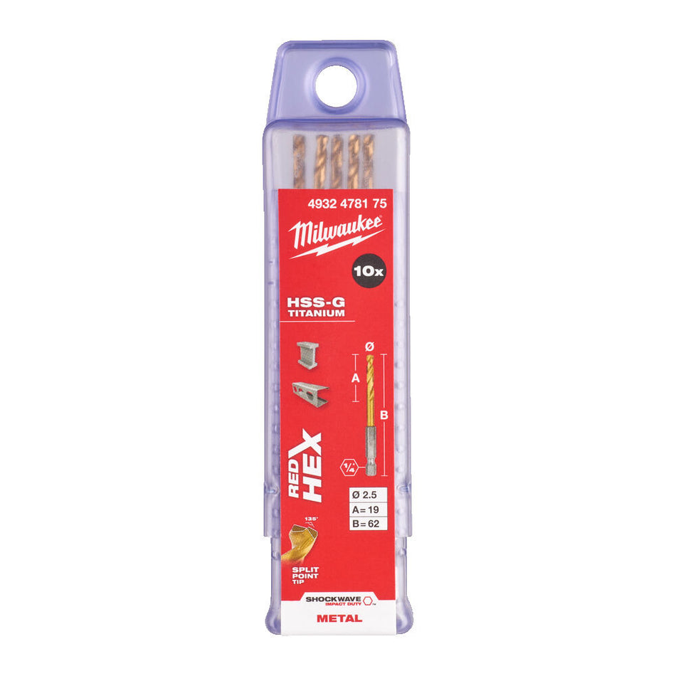 Milwaukee Shockwave Red Hex Metaalboren-856090