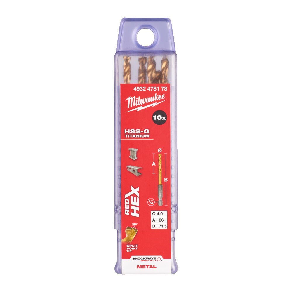 Milwaukee Shockwave Red Hex Metaalboren-856093