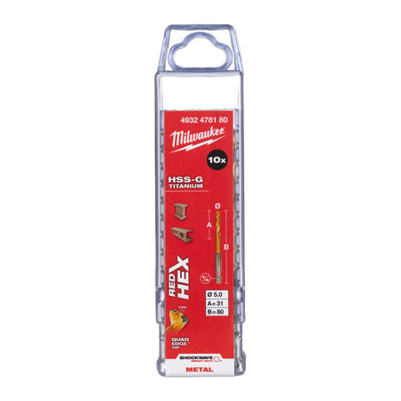 Milwaukee Shockwave Red Hex Metaalboren-856095