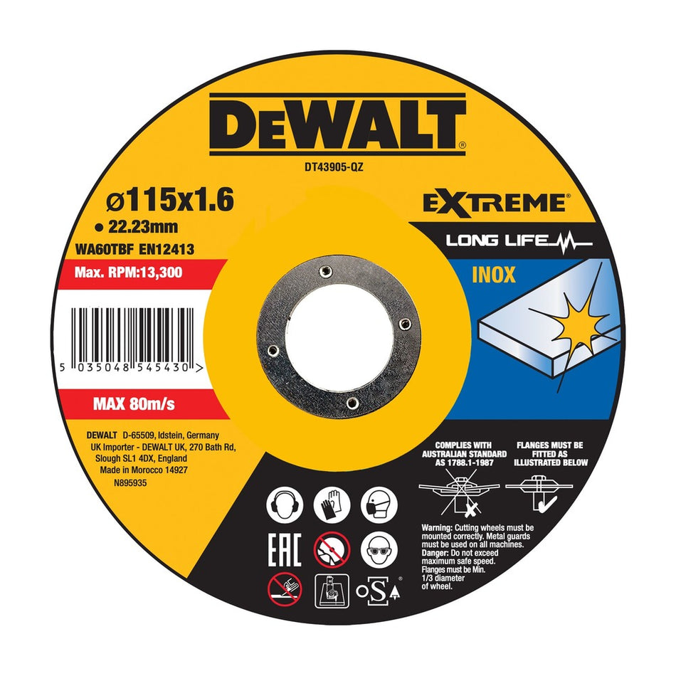 DeWALT Extreme 2X Doorslijpschijf Metaal 11 x1,6x22,2mm-856421
