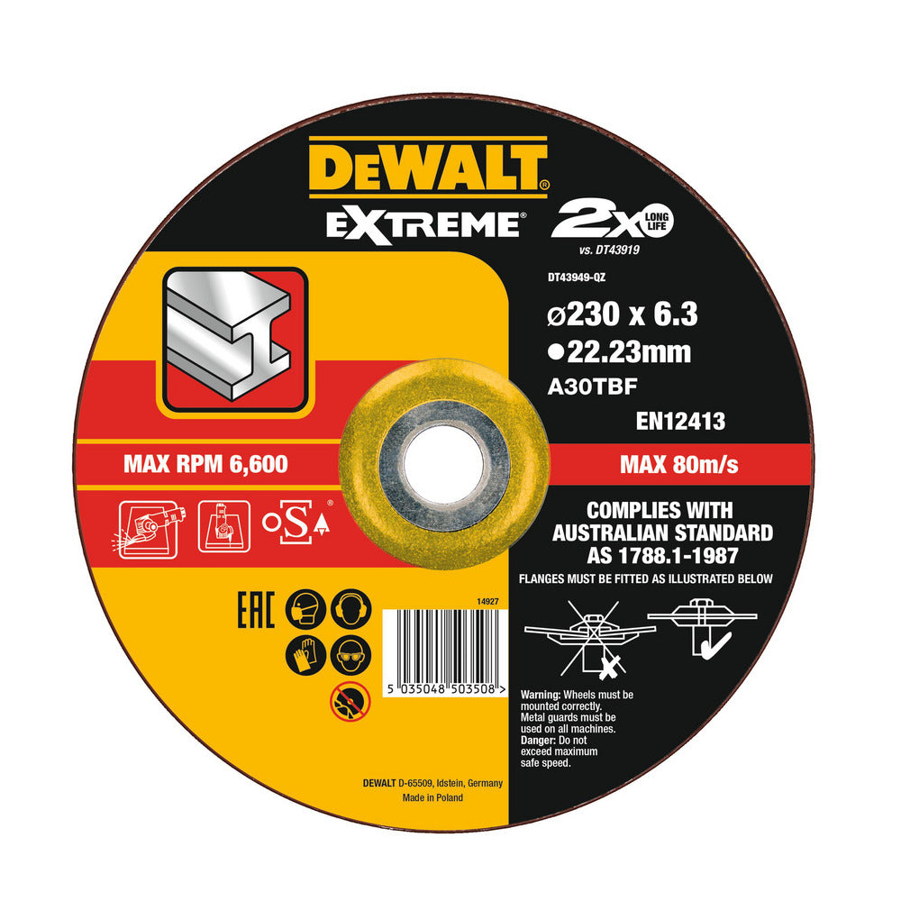 DeWALT Extreme 2X Afbraamschijf Metaal 230x6x22,2mm-856426