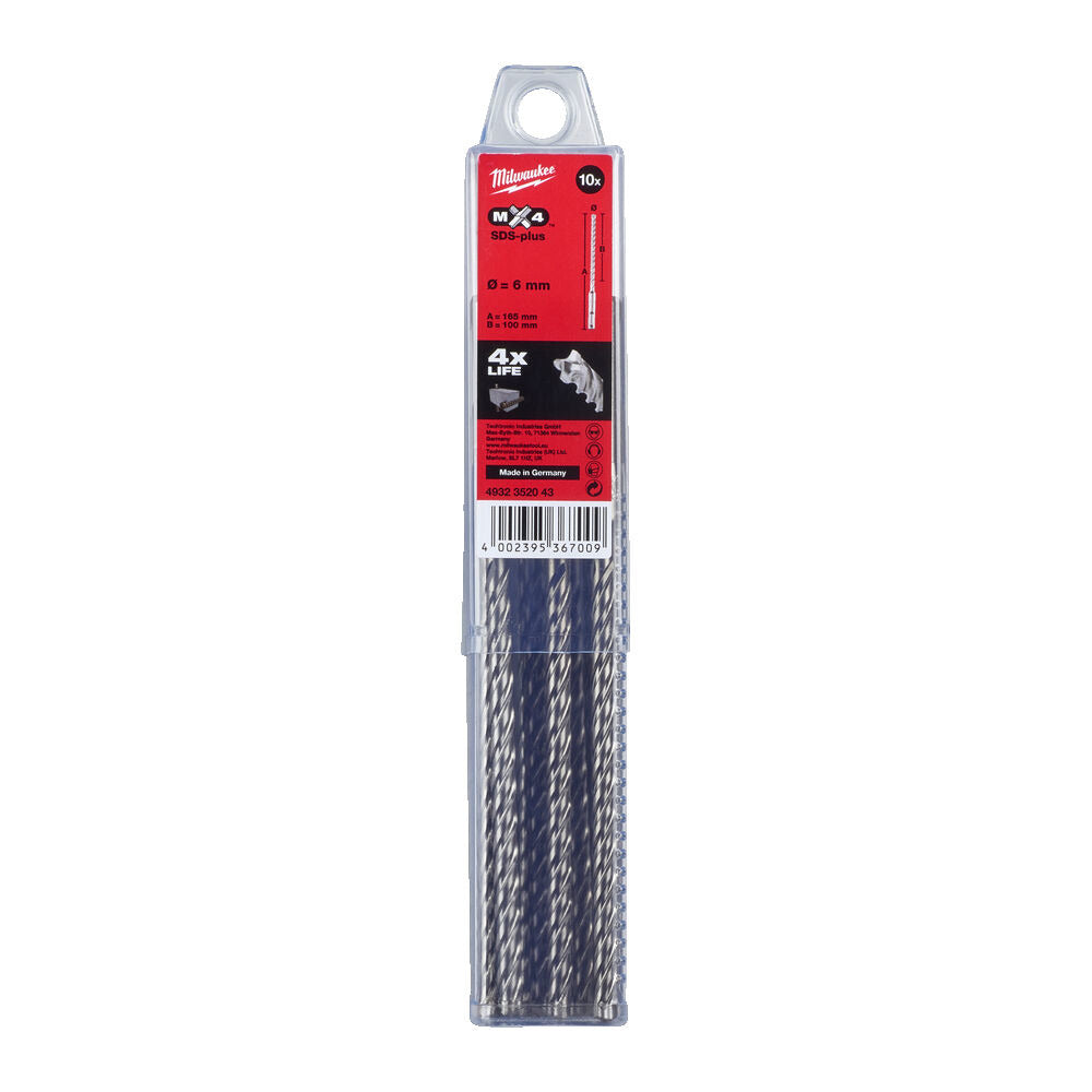 Milwaukee SDS-Plus Hamerboor RX4 6x160mm 10st-857510
