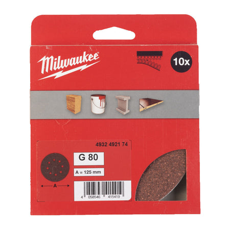 Milwaukee Schuurschijf K80 125mm 10st-857520