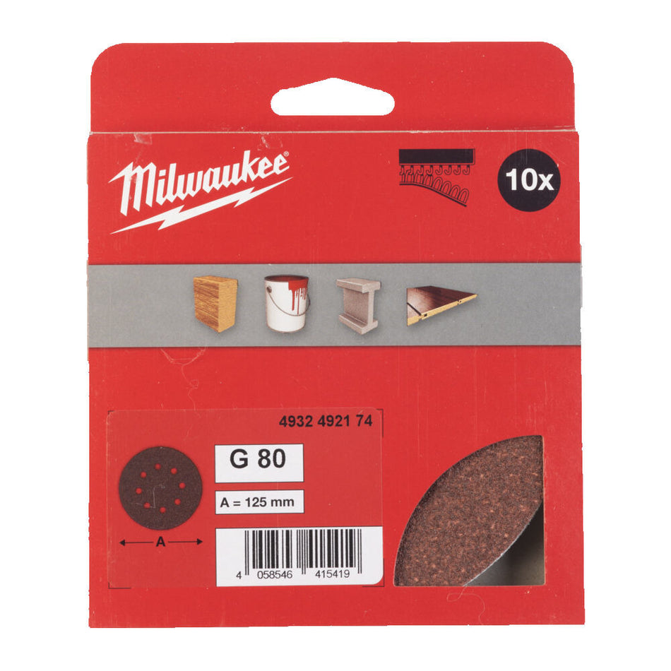 Milwaukee Schuurschijf K80 125mm 10st-857520