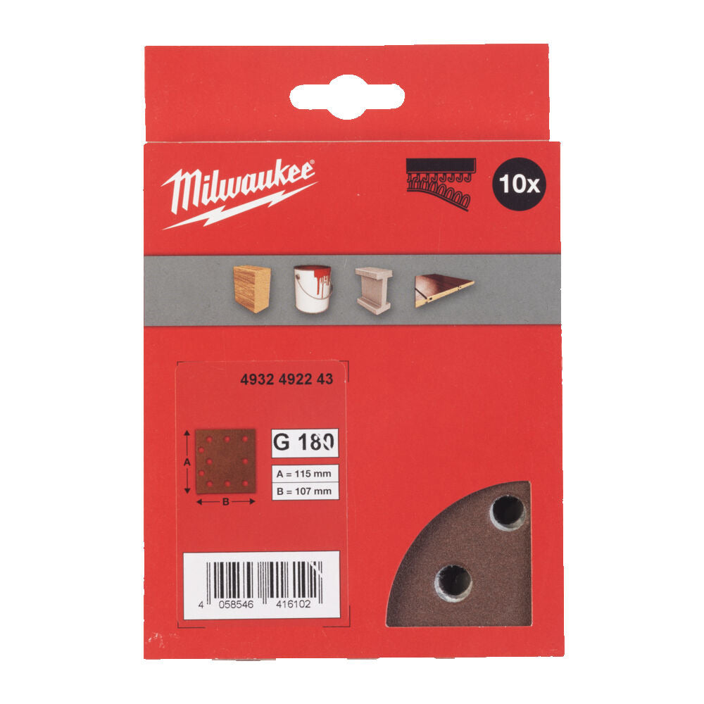Milwaukee Schuurpapier 115x107mm 10st-857523