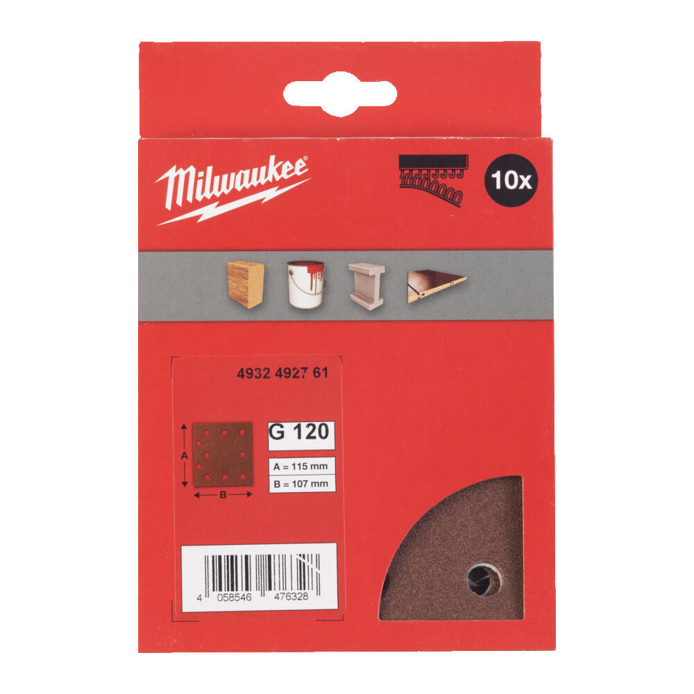 Milwaukee Schuurpapier 115x107mm 10st-857525