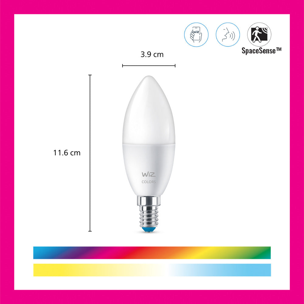 WiZ Slimme LED-Lamp E14 40W Kaarslamp Gekleurd Licht Mat-864102