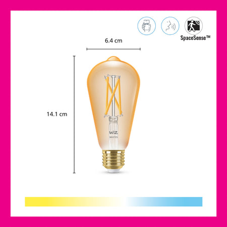WiZ Slimme LED-Lamp E27 50W Filament ST64 Warm tot Koelwit Licht Goud-864109
