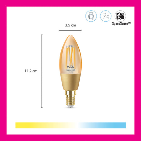 WiZ Slimme LED-Lamp E27 25W Filament C35 Warm tot Koelwit Licht Goud-864110