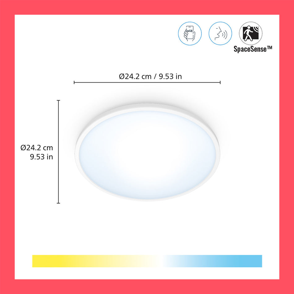WiZ Superslim LED-Plafondlamp 14W Warm tot Koelwit Licht Wit-864115