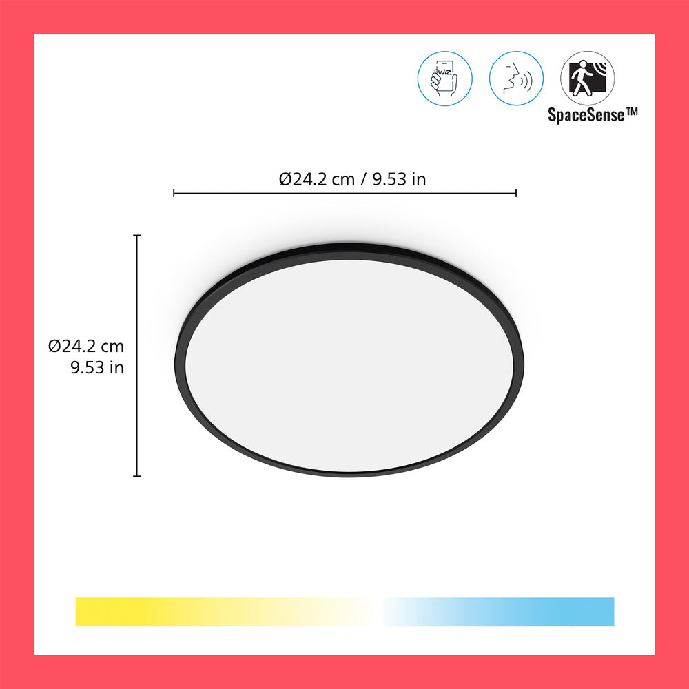 WiZ Superslim LED-Plafondlamp 14W Warm tot Koelwit Licht Zwart-864116