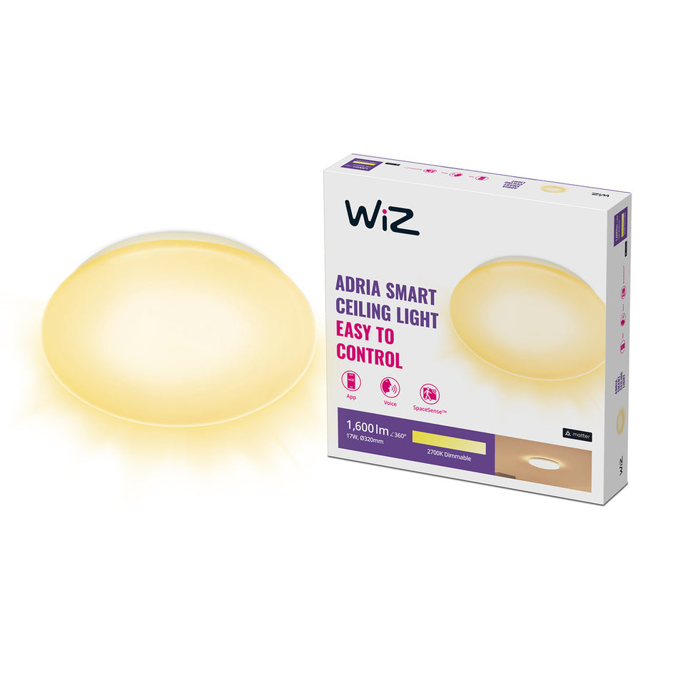 WiZ Slimme LED-Plafondlamp 17W Warmwit Licht Adria Wit-864117
