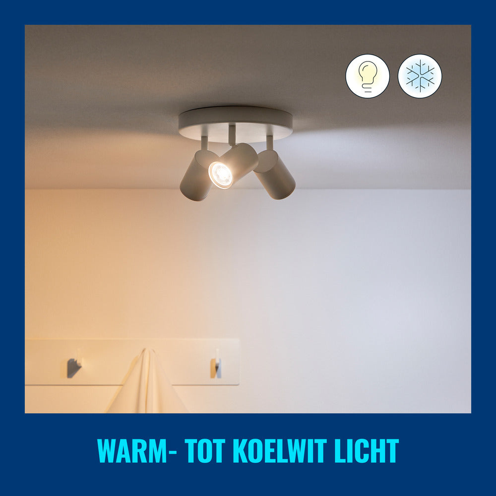 WiZ Slimme LED-Spot GU10 50W Wit Licht Mat 2st-864119