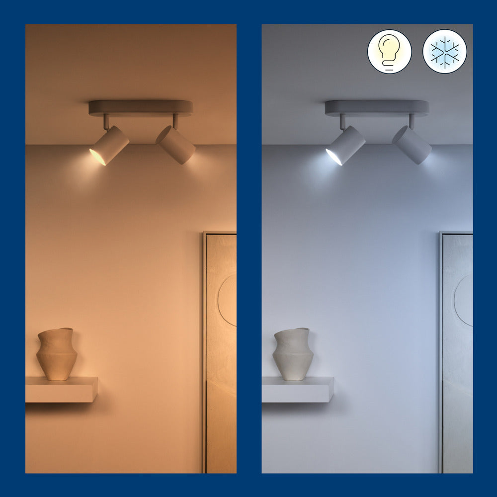WiZ Slimme LED-Opbouwspot Draaibaar 5W Warm tot Koelwit Licht Imageo Wit 2st-864122