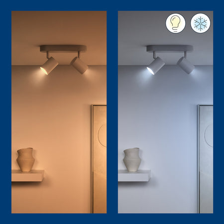 WiZ Slimme LED-Opbouwspot Draaibaar 5W Warm tot Koelwit Licht Imageo Wit 2st-864122