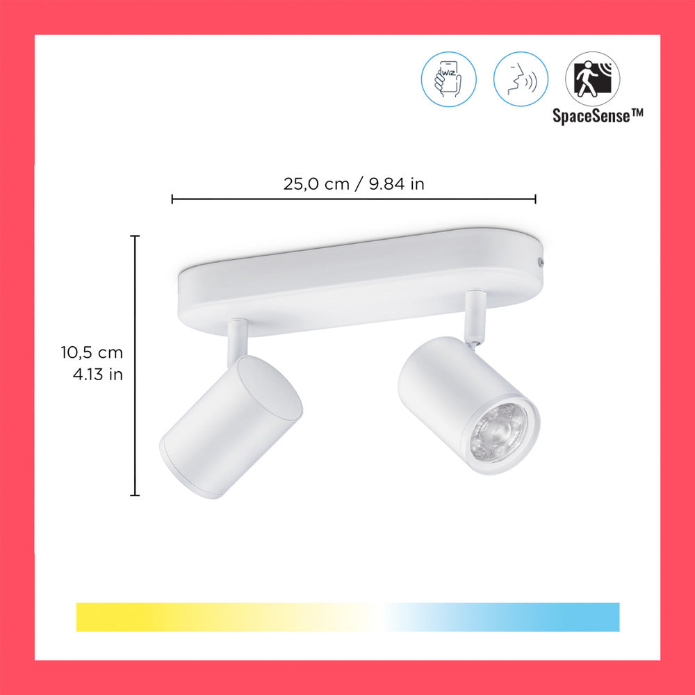 WiZ Slimme LED-Opbouwspot Draaibaar 5W Warm tot Koelwit Licht Imageo Wit 2st-864122