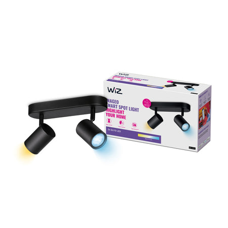 WiZ Slimme LED-Opbouwspot Draaibaar 5W Warm tot Koelwit Licht Imageo Zwart 2st-864124