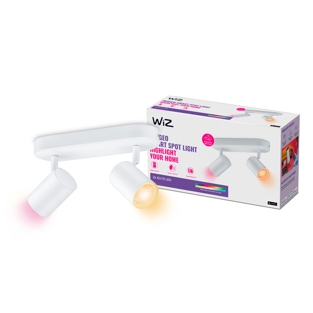 WiZ Slimme LED-Opbouwspot Draaibaar 5W Gekleurd en Wit Licht Imageo Wit 2st-864127