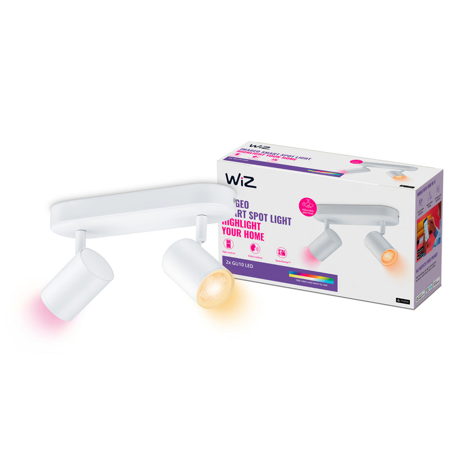 WiZ Slimme LED-Opbouwspot Draaibaar 5W Gekleurd en Wit Licht Imageo Wit 2st-864127