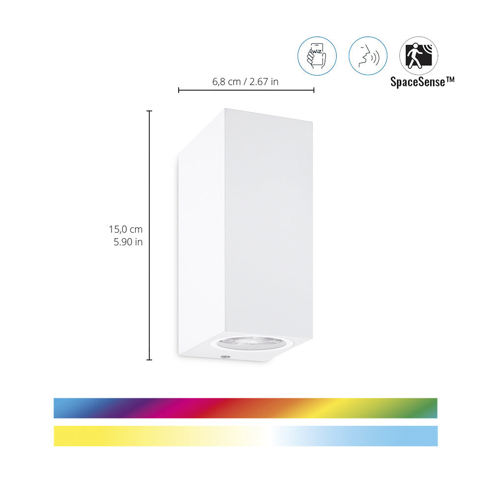 WiZ Slimme LED-Wandlamp Up and Down GU10 5W Gekleurd en Wit Licht Wit 2st-864132