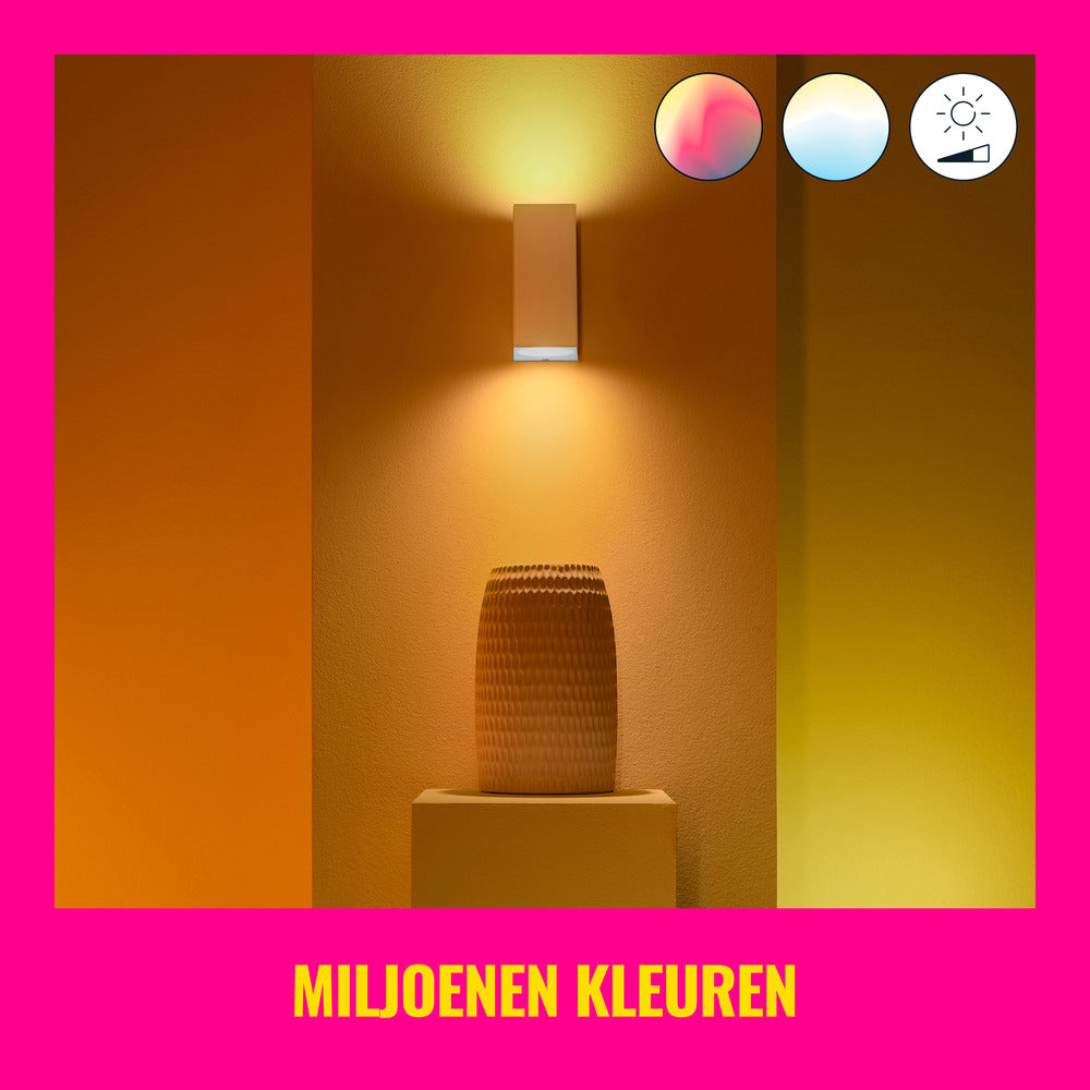 WiZ Slimme LED-Wandlamp Up and Down GU10 5W Gekleurd en Wit Licht Wit 2st-864132