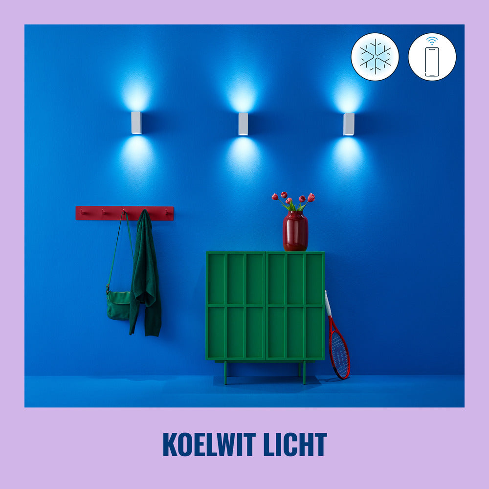 WiZ Slimme LED-Wandlamp Up and Down GU10 5W Gekleurd en Wit Licht Wit 2st-864132