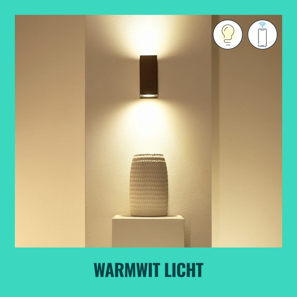 WiZ Slimme LED-Wandlamp Up and Down GU10 5W Gekleurd en Wit Licht Zwart 2st-864133