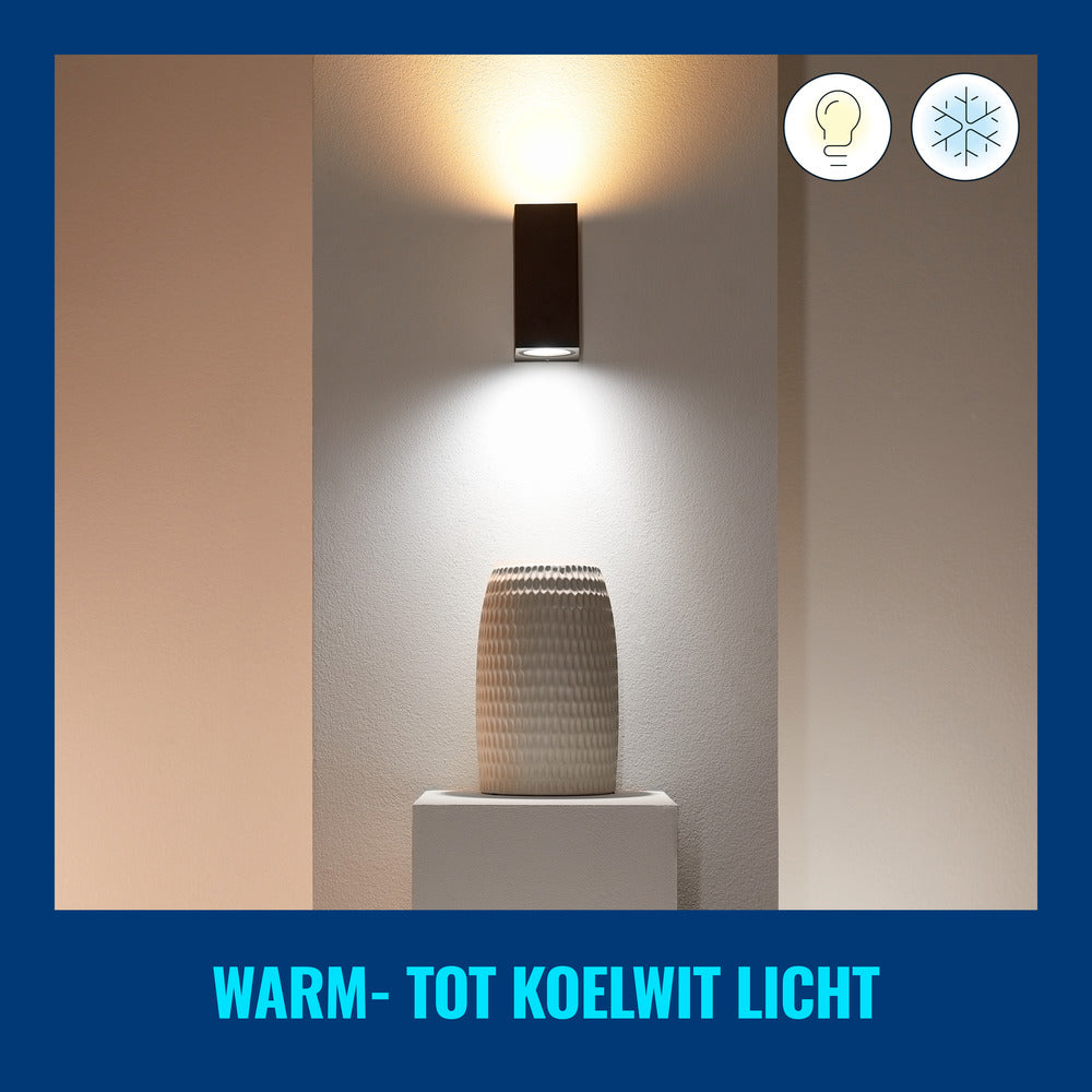 WiZ Slimme LED-Wandlamp Up and Down GU10 5W Gekleurd en Wit Licht Zwart 2st-864133