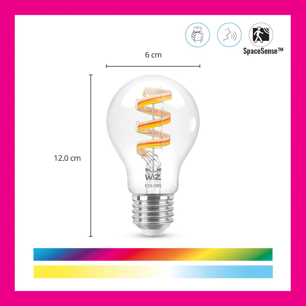 WiZ Slimme LED-Lamp E27 40W Filament A60 Gekleurd en Wit Licht Transparant-864136