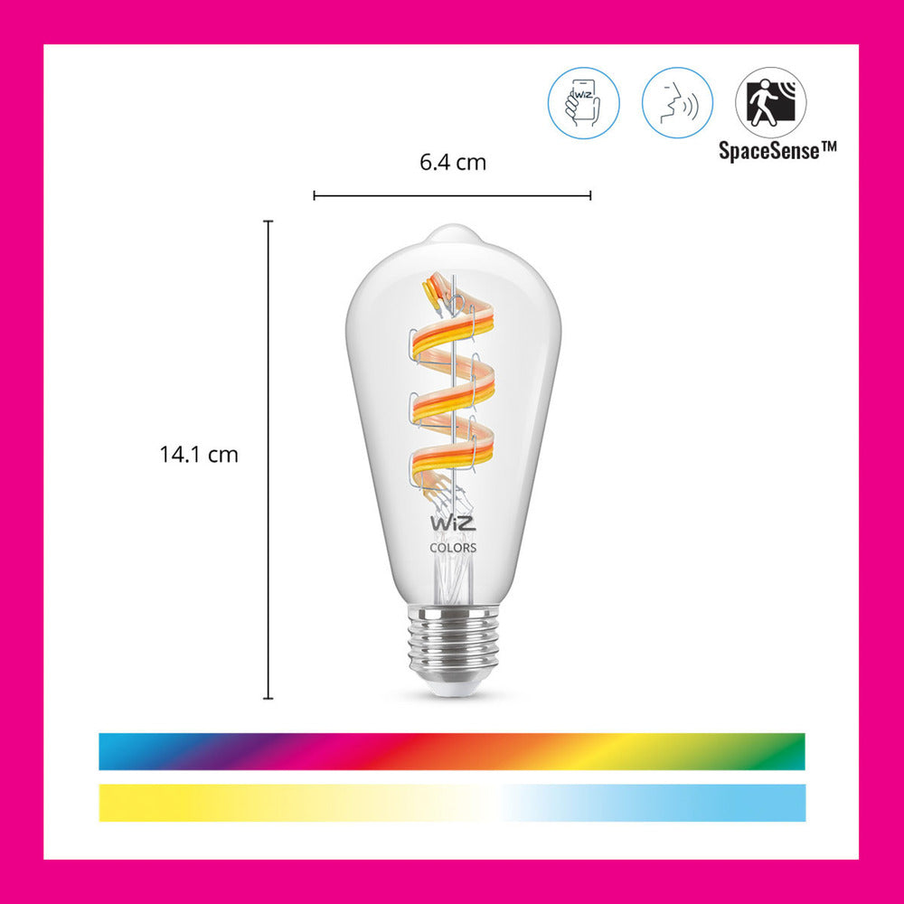 WiZ Slimme LED-Lamp E27 40W Edison Filament Gekleurd en Wit Licht Transparant-864138