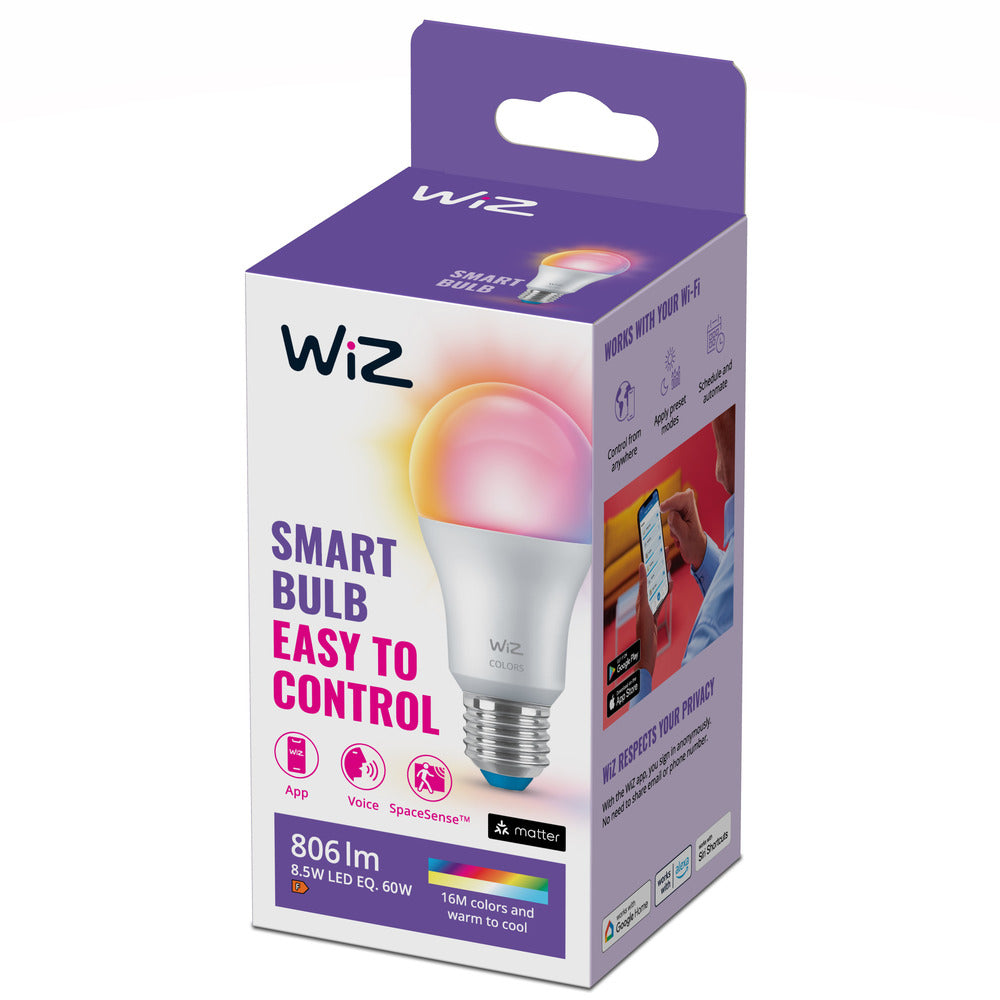 WiZ Slimme LED-Lamp E27 60W A60 Gekleurd en Wit Licht Mat-864139