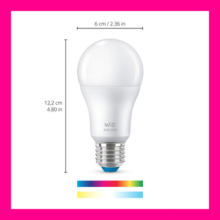 WiZ Slimme LED-Lamp E27 60W A60 Gekleurd en Wit Licht Mat-864139