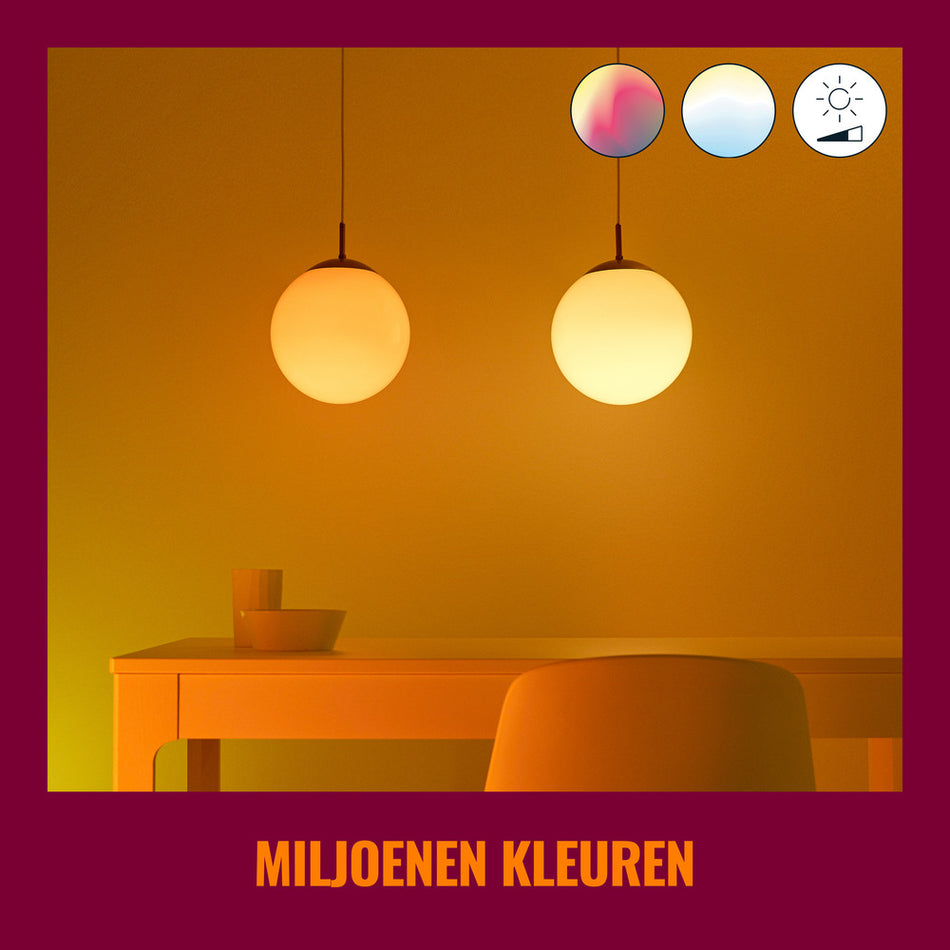 WiZ Slimme LED-Lamp E27 60W A60 Gekleurd en Wit Licht Mat 2st-864140