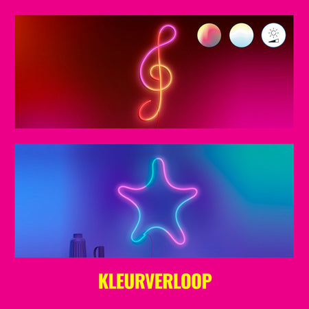 WiZ Slimme LED-Strip Neon Gekleurd en Wit Licht Inclusief Adapter 12V 3m-864142