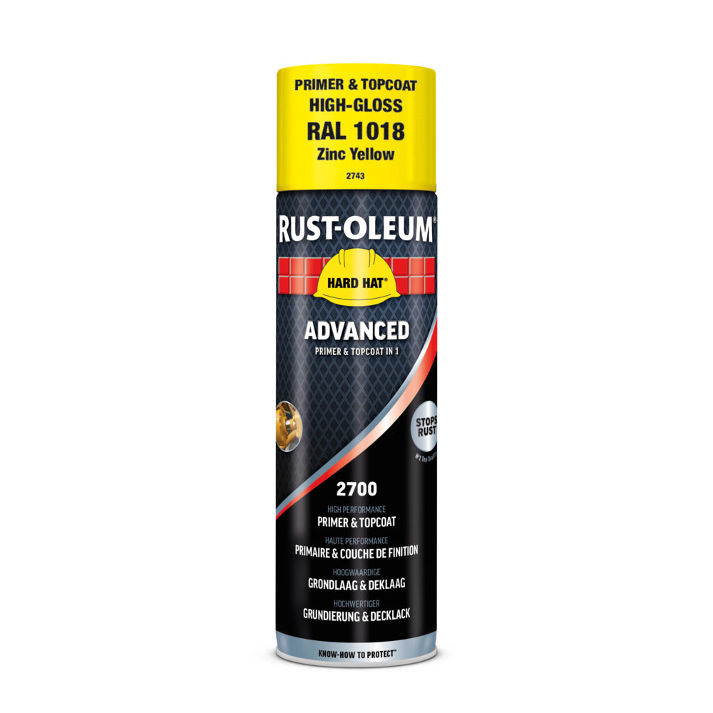 Rust-Oleum Hard Hat Advanced Hoogglans RAL1018 Zinkgeel 500ml-864707