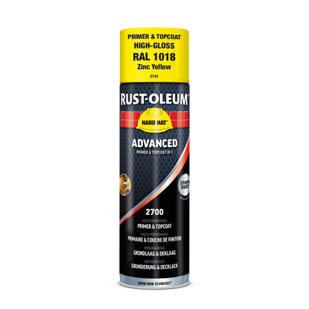Rust-Oleum Hard Hat Advanced Hoogglans RAL1018 Zinkgeel 500ml-864707