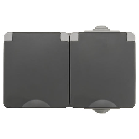 ION INDUSTRIES Spatwaterdicht Opbouw Contactdoos 2V RA IP54 Grijs-866023