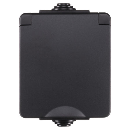 ION INDUSTRIES Spatwaterdicht Opbouw Contactdoos 1V RA IP54 Zwart-866028