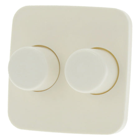 Centraalplaat Inbouw Knop Duo Dimmer t.b.v Busch-Jaeger Reflex Polarwit-866120