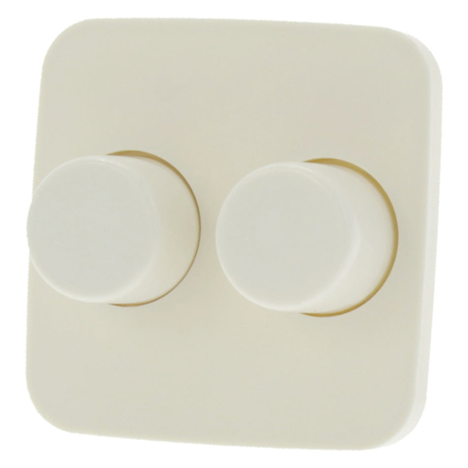 Centraalplaat Inbouw Knop Duo Dimmer t.b.v Busch-Jaeger Reflex Polarwit-866120