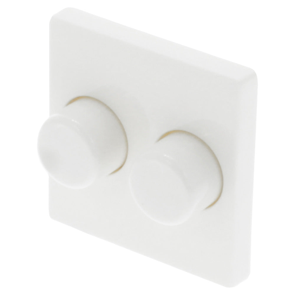 Centraalplaat Inbouw Knop Duo Dimmer t.b.v Peha Standaard Polarwit-866129