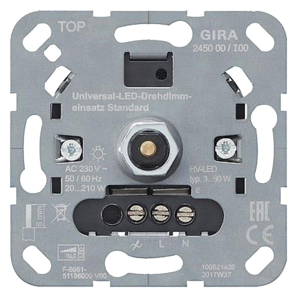 Gira System 55 Inbouw Dimmer Led 3-60W/20-210W Universsel Druk-Uit Element-866157
