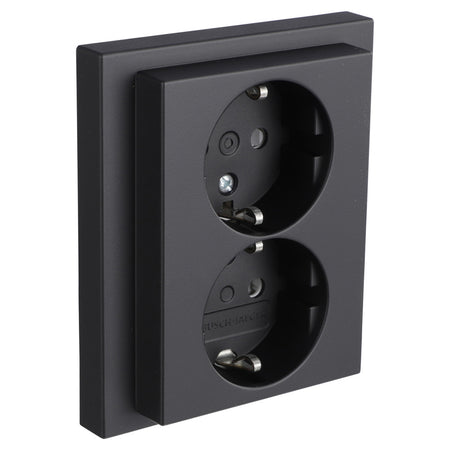 Busch-Jaeger Future Line Inbouw Contactdoos 2-Voudig Randaarde Zwart-866181